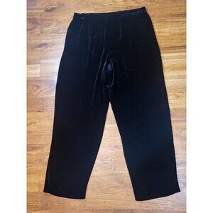 Silk Club Collection Black Velvet Silk Blend Pants Size M‎